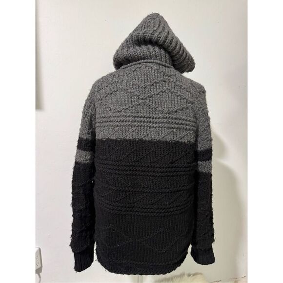 Scotch & Soda wool blend men’s chunky thick sweater zip front hoodie L - Picture 8 of 12